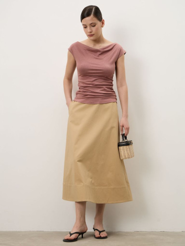 Юбка из хлопка 803953 бежевая
