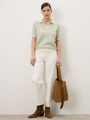 Джемпер-поло из кашемира женский 06-25-300-0C зеленый