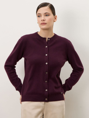Кардиган из кашемира женский 08478 сливовый
