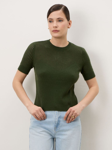 Джемпер из кашемира женский 01-25-202-0С оливковый