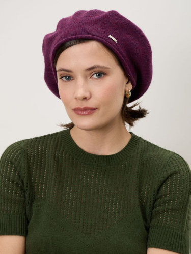Берет из кашемира 04006 пурпурный