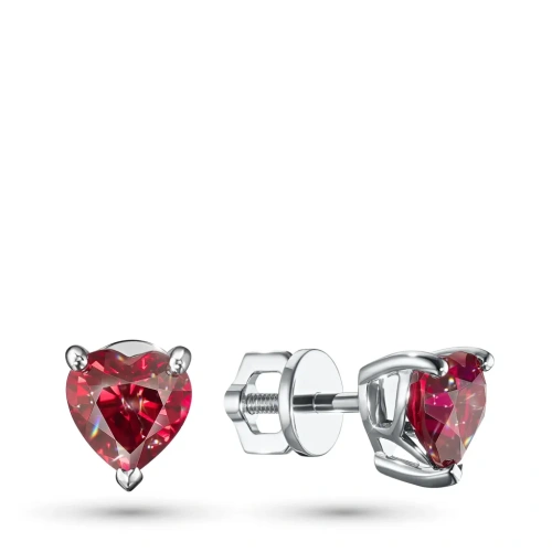 Пусеты из белого золота с рубинами э4799пс11231161