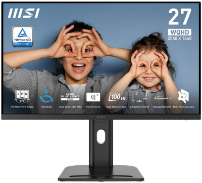Монитор 27" MSI PRO MP273QP E2 9S6-3PB69H-043 2560x1440, 1мс, 400 кд/м2, 1000:1, 100M:1, 178°/178°, IPS, 16:9, 100Hz, 2*HDMI 2.0, DP 1.2, Speaker, Til