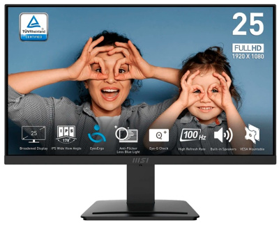 Монитор 24,5" MSI PRO MP253 9S6-3PC7CH-064 16:9, IPS, FHD, 4ms, 300cd, 100Hz, VGA, HDMI, DP, SPK