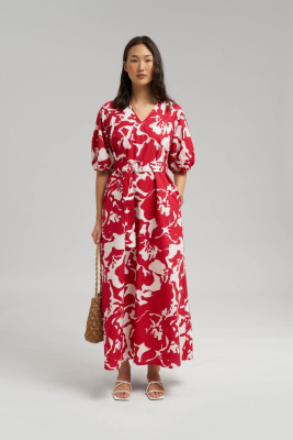 Свободное платье макси с поясом