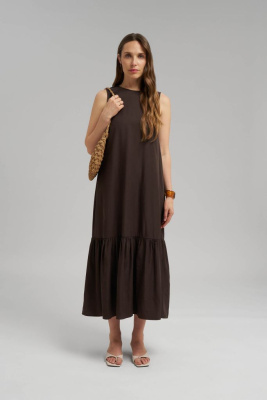 Сарафан А-силуэта из трикотажа со льном