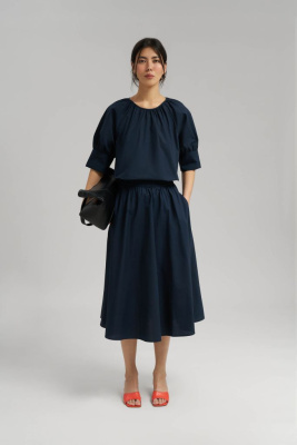 Свободная блузка А-силуэта из хлопка