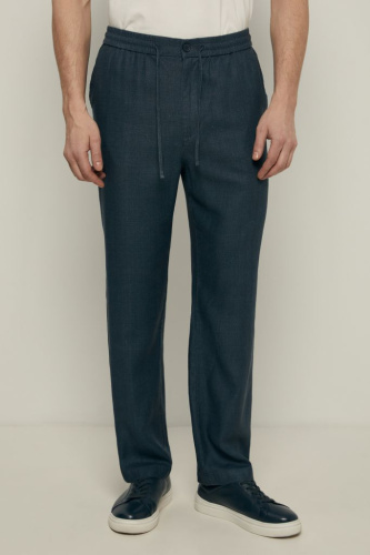 Брюки изо льна с эластичным поясом