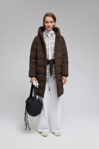 Длинный пуховик с натуральным пухом