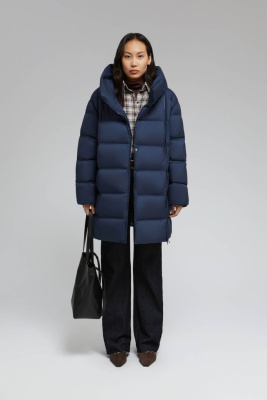 Стеганый пуховик с натуральным пухом