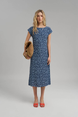 Шифоновое платье миди с цветочным принтом