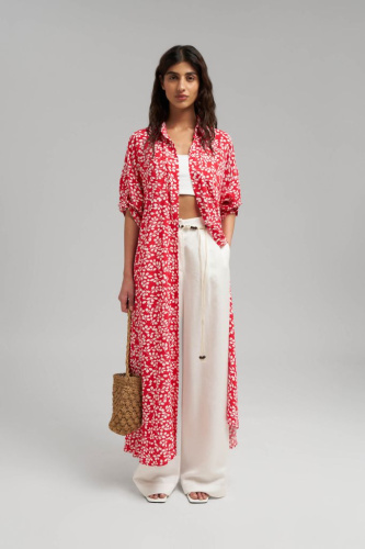 Платье-рубашка длины миди