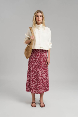 Шифоновая юбка миди с цветочным принтом