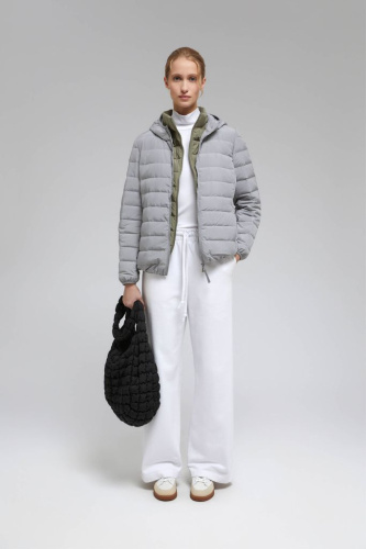 Стеганый пуховик с натуральным пухом