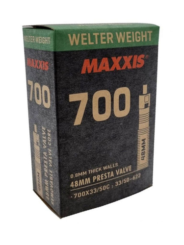 Камера Maxxis Welter Weight 28" (облегченная (толщина стенки 0,80 мм) 700x33-50C ниппель 60 мм (спорт))