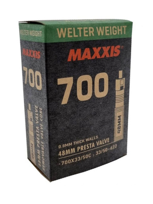 Камера Maxxis Welter Weight 28" (облегченная (толщина стенки 0,80 мм) 700x33-50C ниппель 60 мм (спорт))