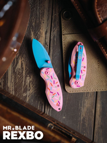 Нож складной Mr.Blade Rexbo Gen.2 Doughnut, сталь D2 BL, рукоятка G10 Pink