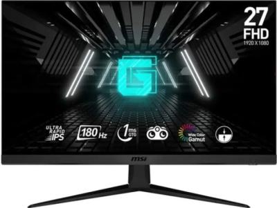 Монитор 27" MSI G2712F 9S6-3CD61T-009 1920x11080, 16:9, Ultra Rapid IPS, 1ms, 3000:1, 100M:1, 300nit, 178/178, 2xHDMI 2.0b, DP 1.2a, Tilt, VESA, 180Hz