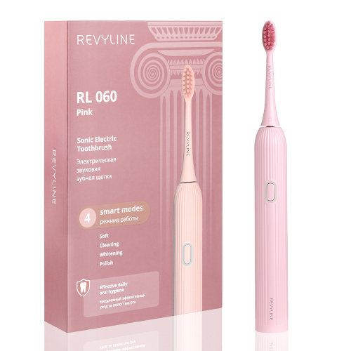 Электрическая звуковая зубная щётка Revyline RL 060, розовая