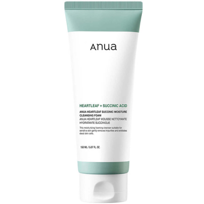 Гель для умывания с янтарной кислотой Anua Heartleaf Succinic Moisture Cleansing Foam