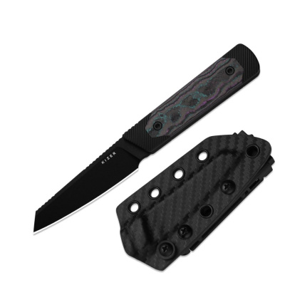 Туристический нож Kizer Hallow Camo Jazzy, сталь 10V, рукоять алюминий/карбон