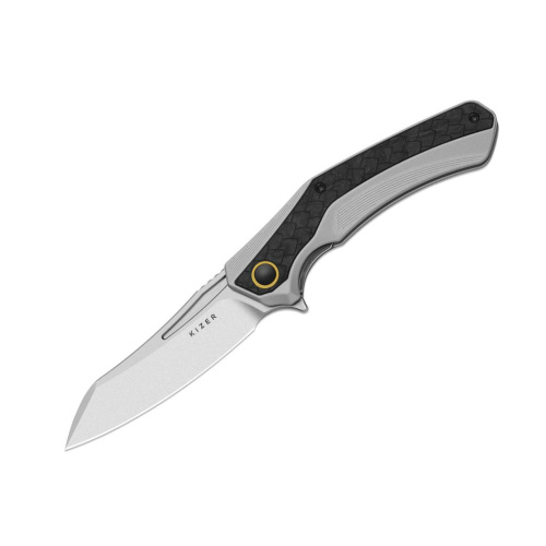 Складной нож Kizer Draca, сталь S45VN, рукоять алюминий/карбон, серый/черный