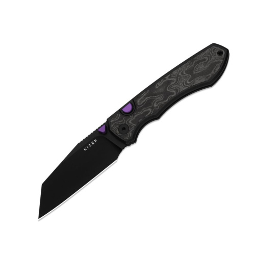 Складной нож Kizer Wharning, сталь S45VN, рукоять алюминий/микарта, черный