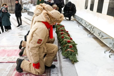 В Якутске почтили память героев сражения на озере Ильмень / Алина Мурукова Якутск Якутск Республика Саха (Якутия)