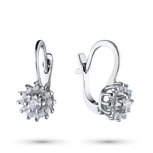 Серьги из белого золота с бриллиантами э0901сг04202942