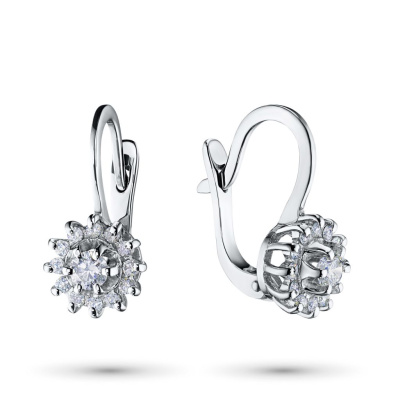 Серьги из белого золота с бриллиантами э0901сг04202942