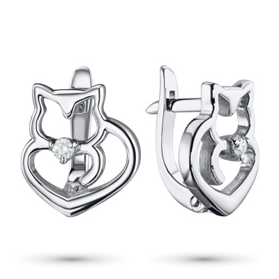 Серьги из серебра с бриллиантами э0601сг04210519