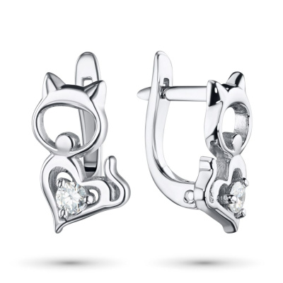Серьги из серебра с бриллиантами э0601сг04210518