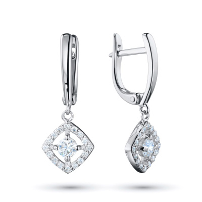 Серьги из белого золота с бриллиантами э0901сг04210017