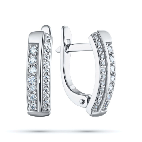 Серьги из белого золота с бриллиантами э0901сг06210106