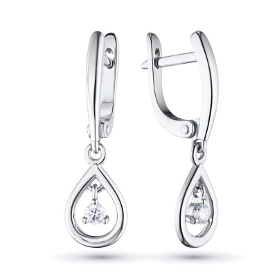 Серьги из белого золота с бриллиантами э0901сг05185800