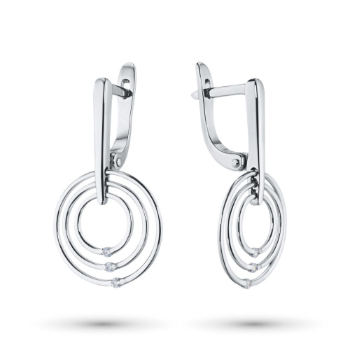 Серьги из белого золота с бриллиантами э4001сг09181100