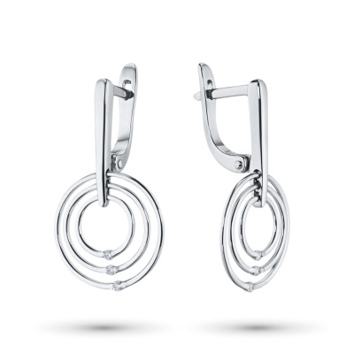 Серьги из белого золота с бриллиантами э4001сг09181100
