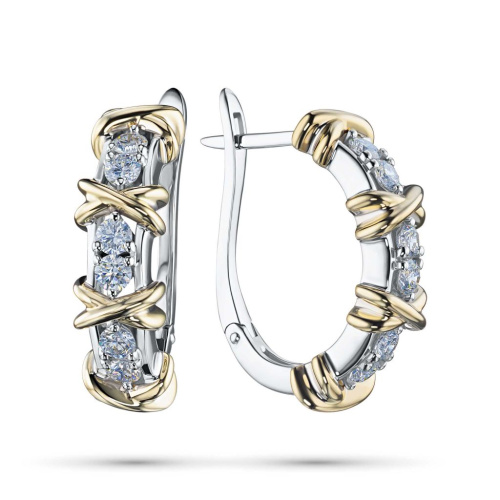 Серьги из комбинированного золота э4812сг07156100_white