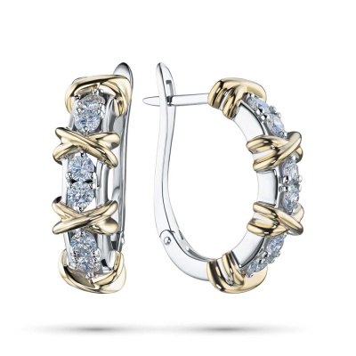 Серьги из комбинированного золота э4812сг07156100_white