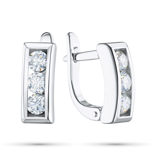 Серьги из белого золота с бриллиантами э0901сг08200954