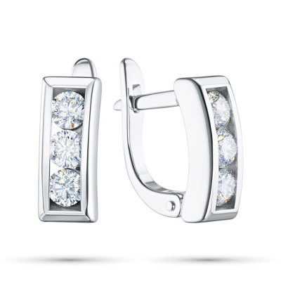 Серьги из белого золота с бриллиантами э0901сг08200954