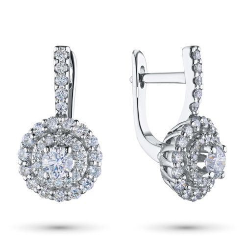 Серьги из белого золота с бриллиантами э0901сг02185000