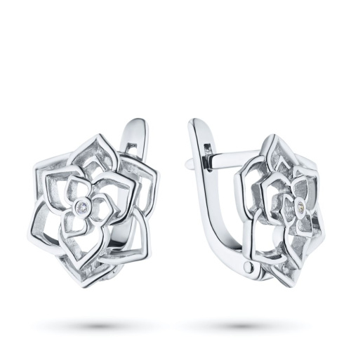 Серьги из белого золота с бриллиантами э0901сг07184800