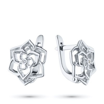 Серьги из белого золота с бриллиантами э0901сг07184800