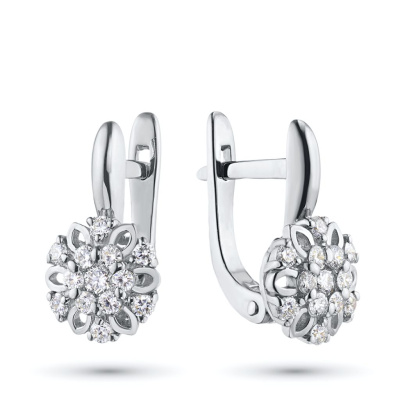 Серьги из белого золота с бриллиантами э0901сг10170800