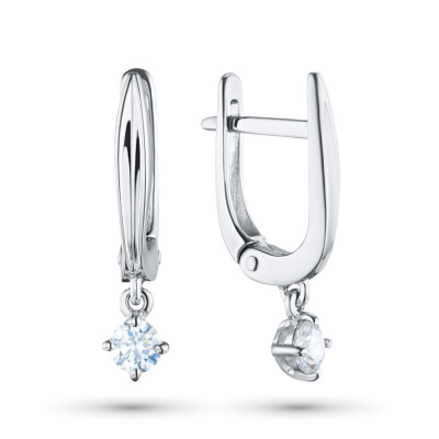 Серьги из белого золота с бриллиантами э0901сг07210752