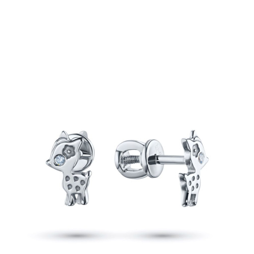 Пусеты из белого золота с бриллиантами э0901пс09211035