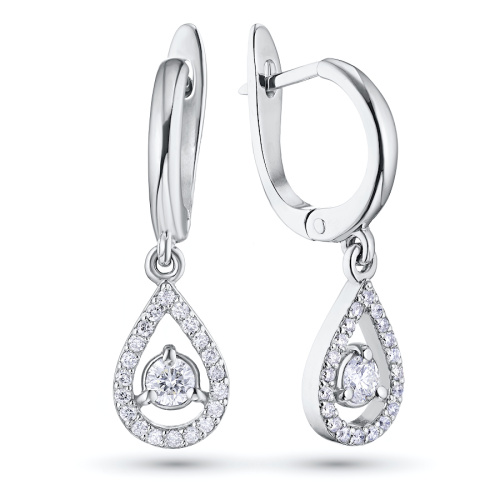 Серьги из белого золота с бриллиантами э4701сг06162800
