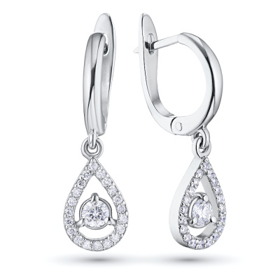 Серьги из белого золота с бриллиантами э4701сг06162800