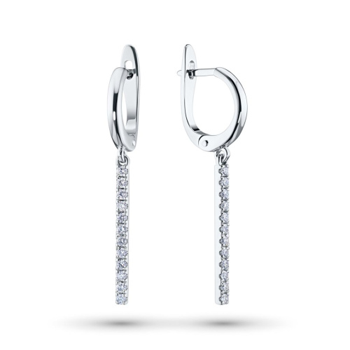 Серьги из белого золота с бриллиантами э4701сг01183500